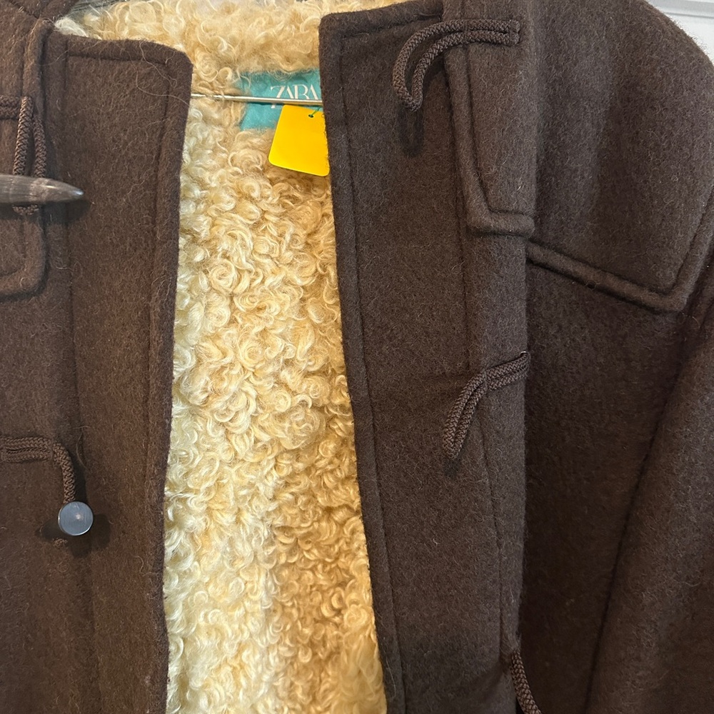 Harry Lambert x Zara Hooded Wool Coat - Brown - Picture 4 of 7